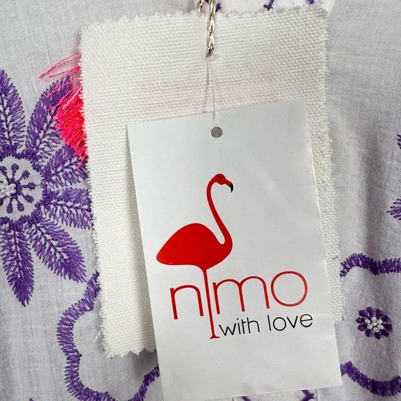 NIMO WITH LOVE White and Purple Azurite Dress NEW - Picture 10 of 12